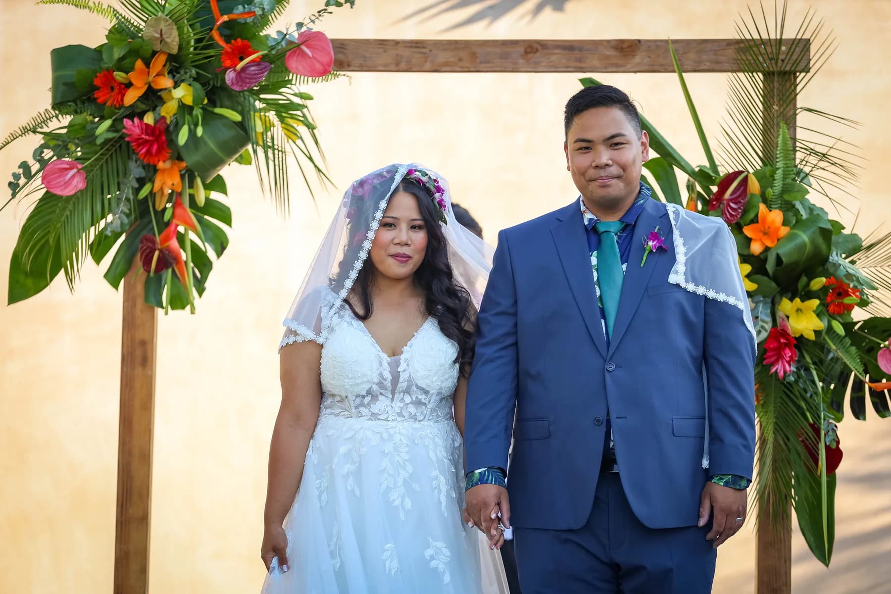 Jed and Azalea standing together after the ceremony
