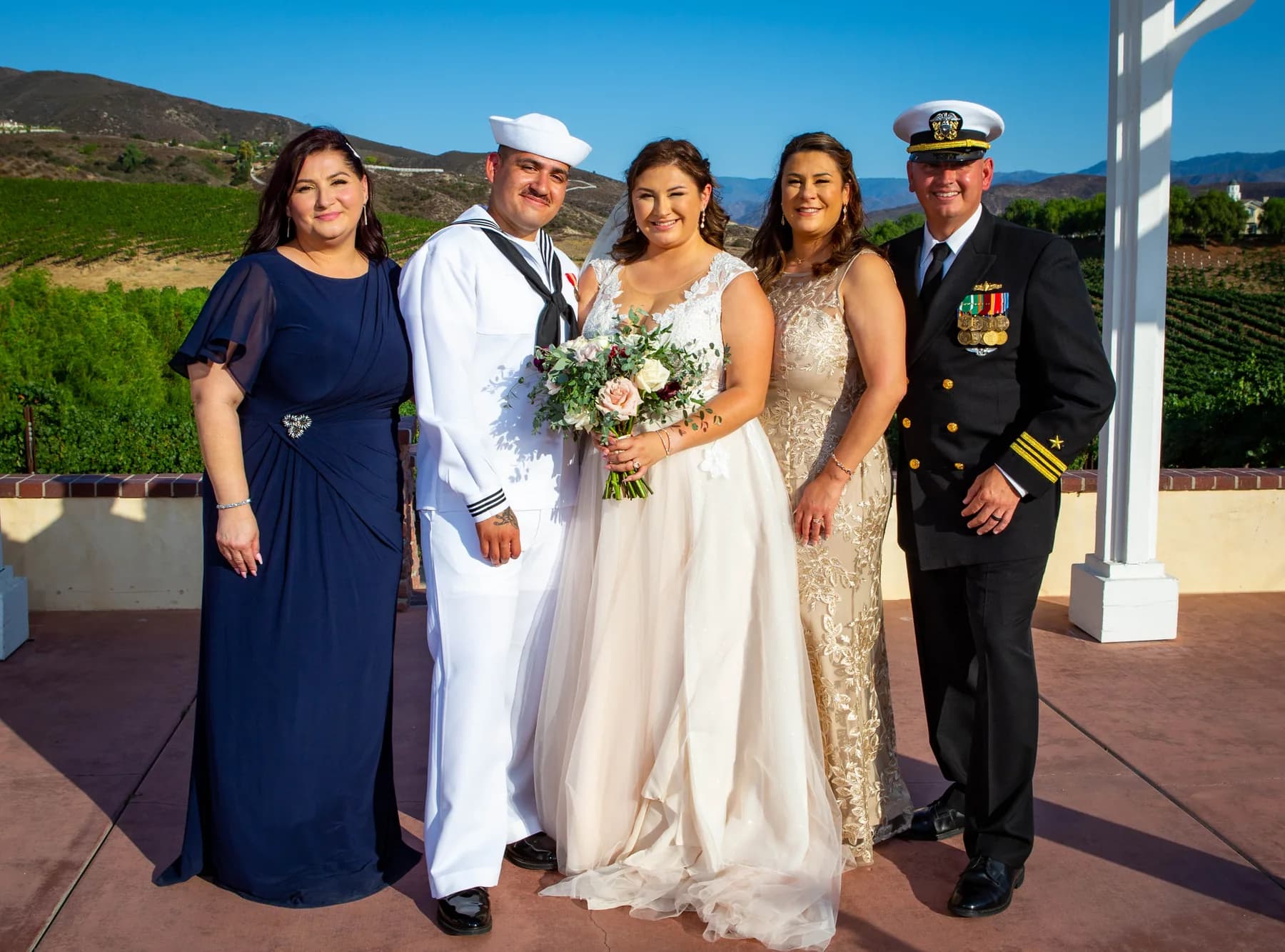 Deidriana and Gustavo with guests after the ceremony