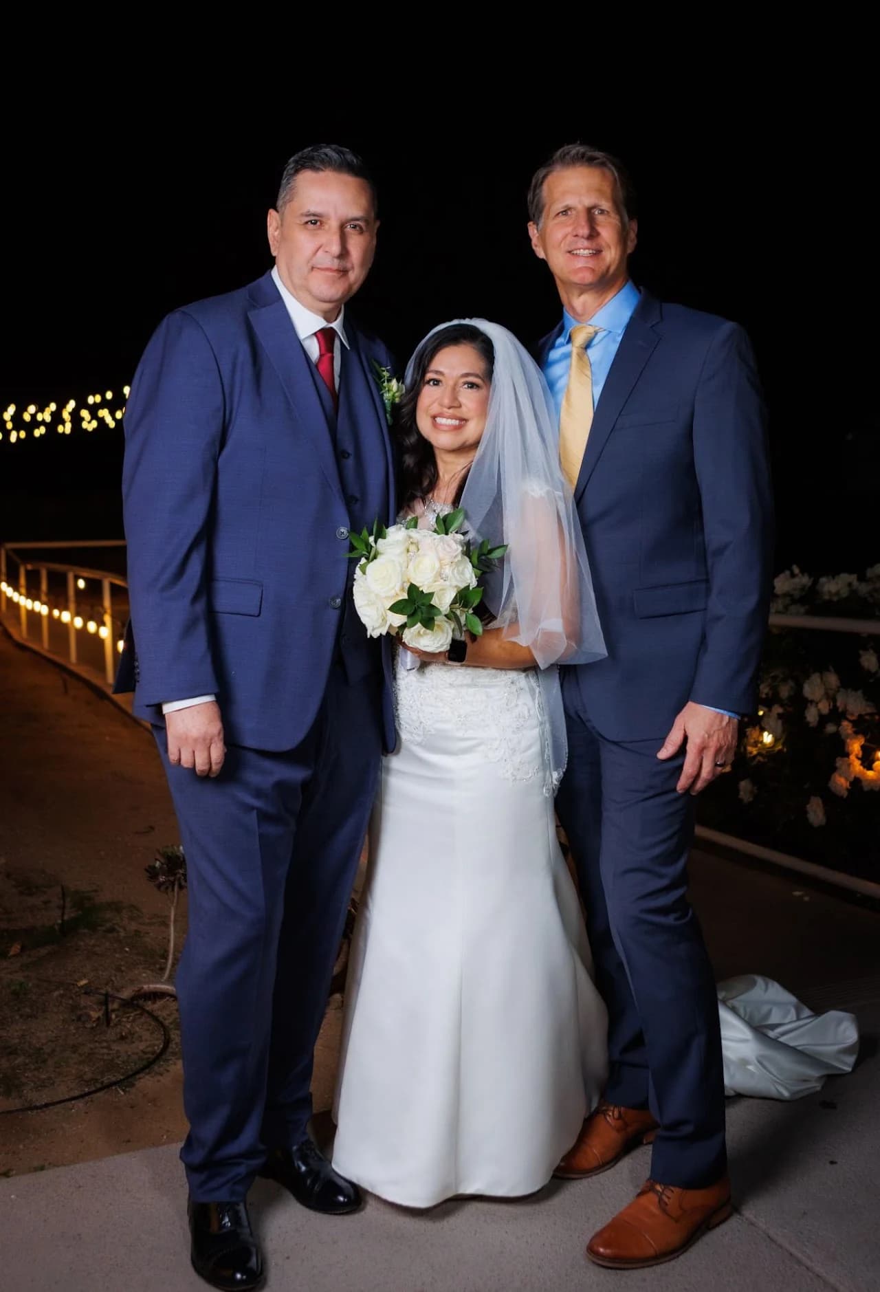 Three-person portrait after dark