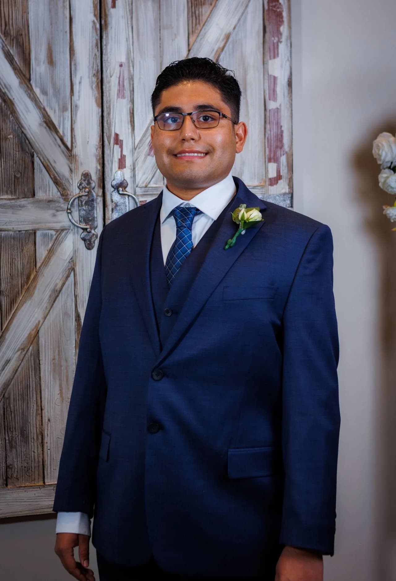 Portrait of a man in a blue suit