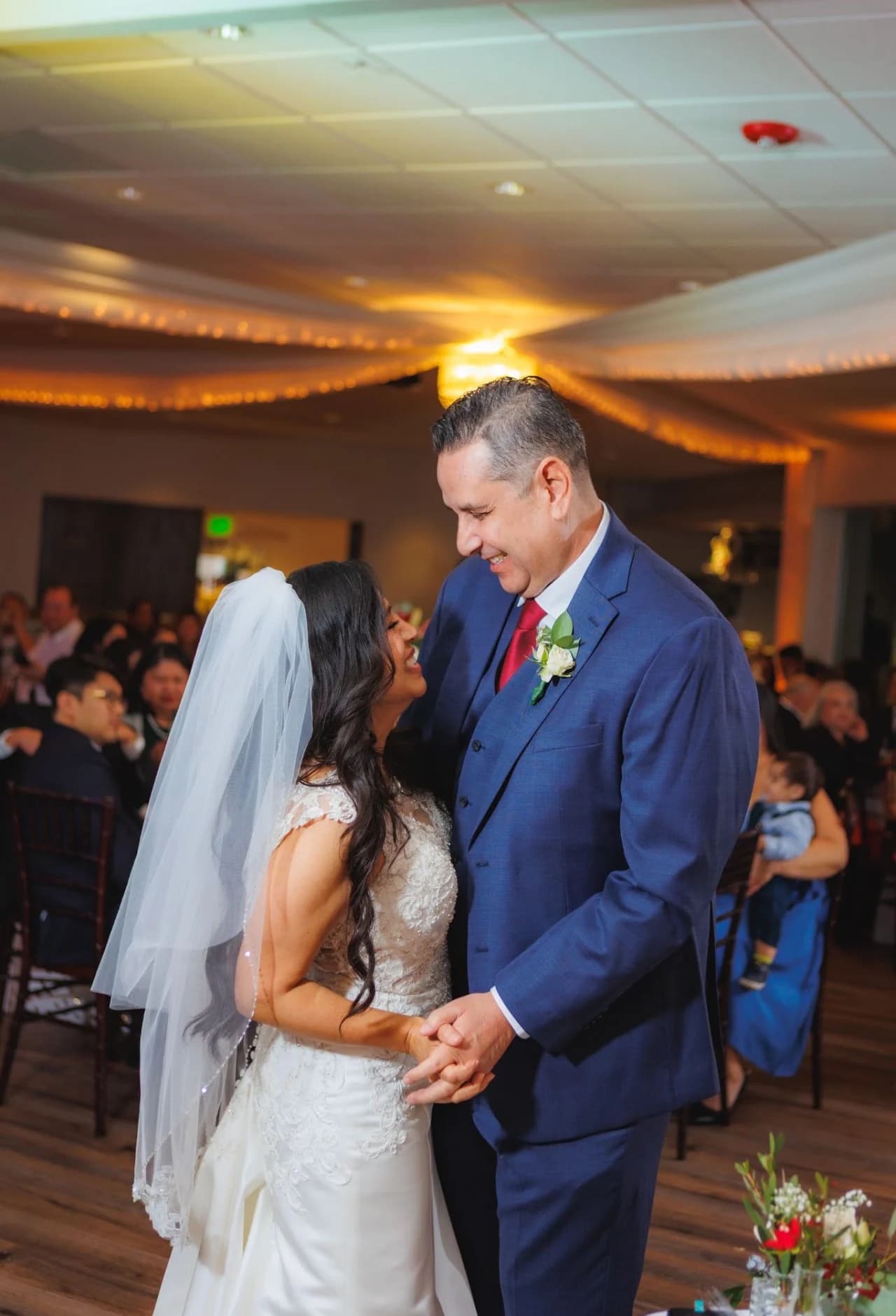 Couple holding each other during a dance